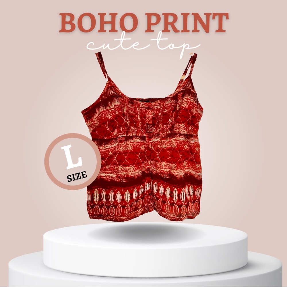 Boho Print Cute Top